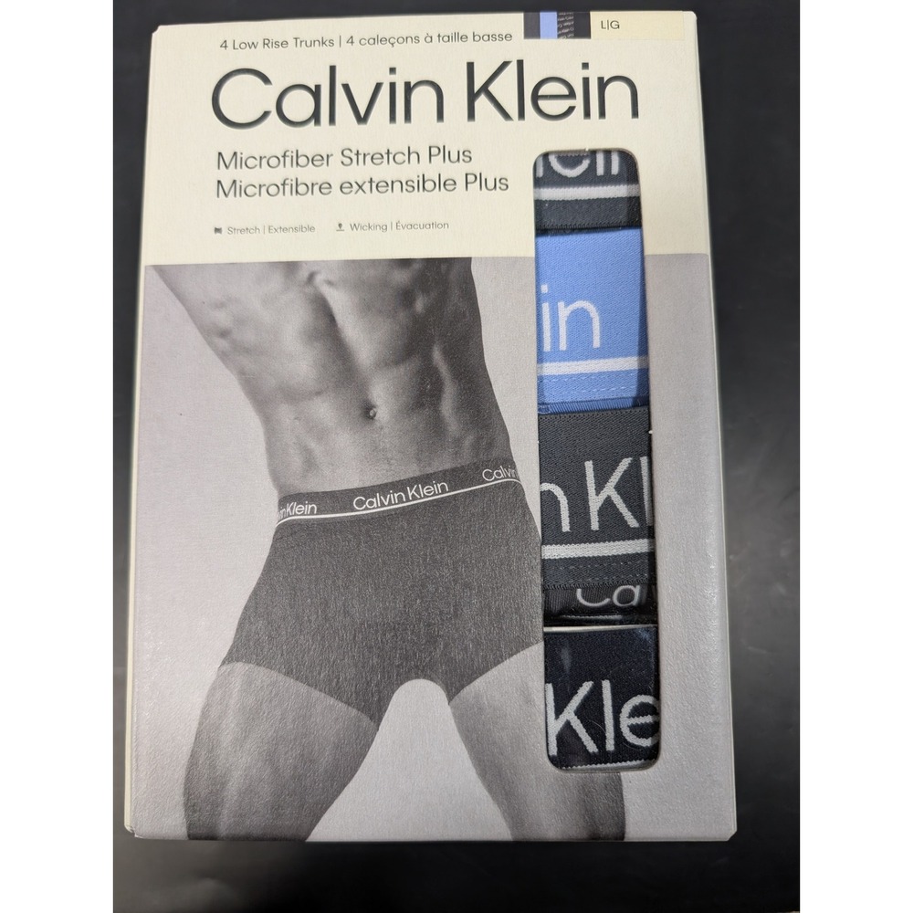 Calvin Klein Mens 4-Pack Microfiber Stretch Plus Low Rise Trunks NP275550906 Lg